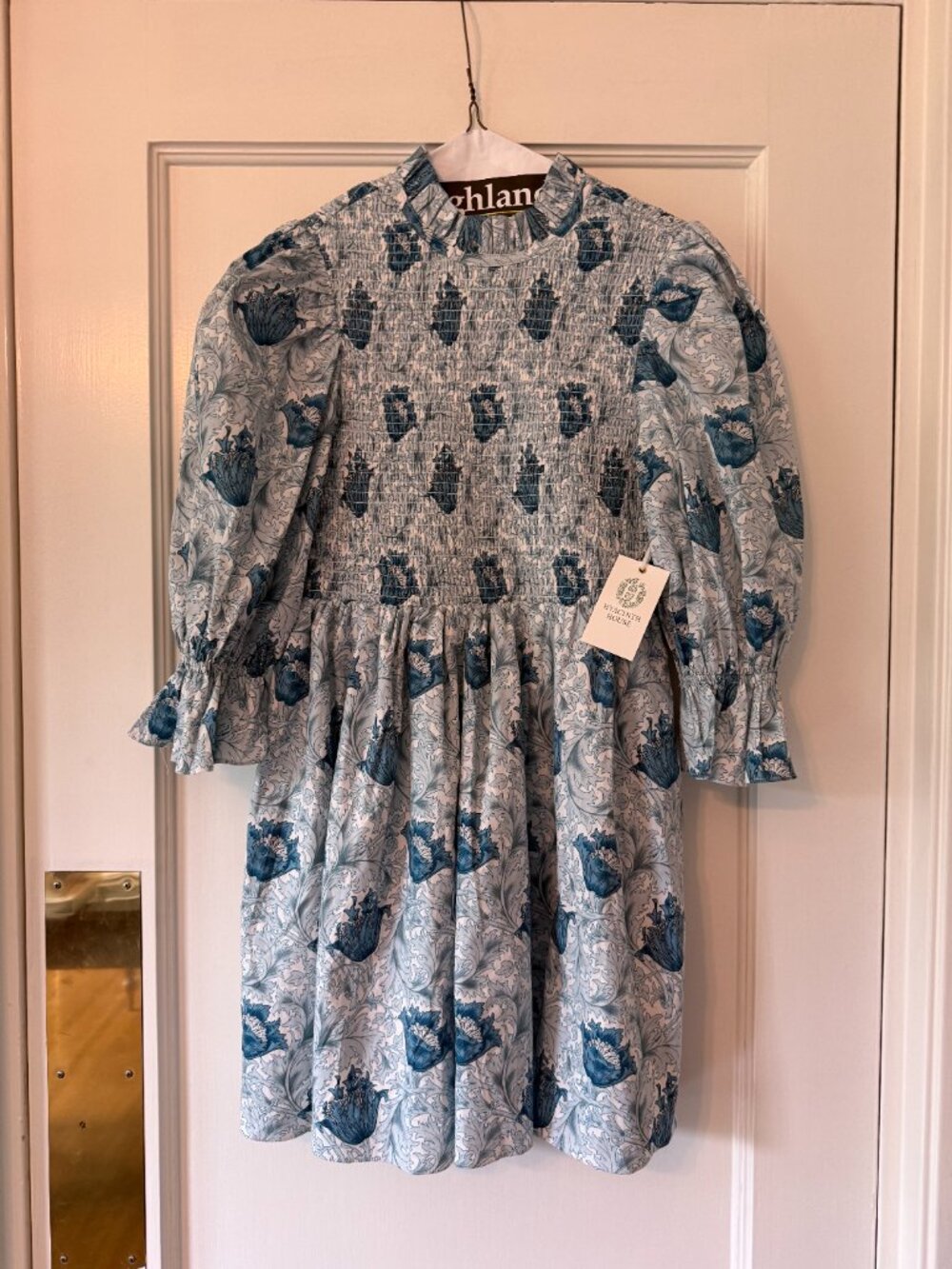 NWT Hyacinth House Blue smocked larah Mini Dress - - Picture 2 of 2